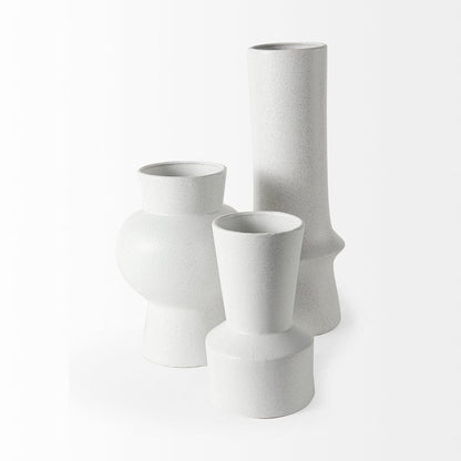 Mercana - Laforge 10.8H Medium White Ceramic Vase - 69464 view 3