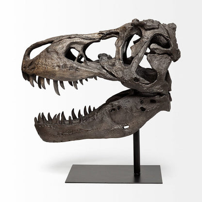 Mercana - Lagrane 19L x 11W Brown Resin Tyrannosaurus T Rex Dinosaur Skull Replica - 57430 view 3