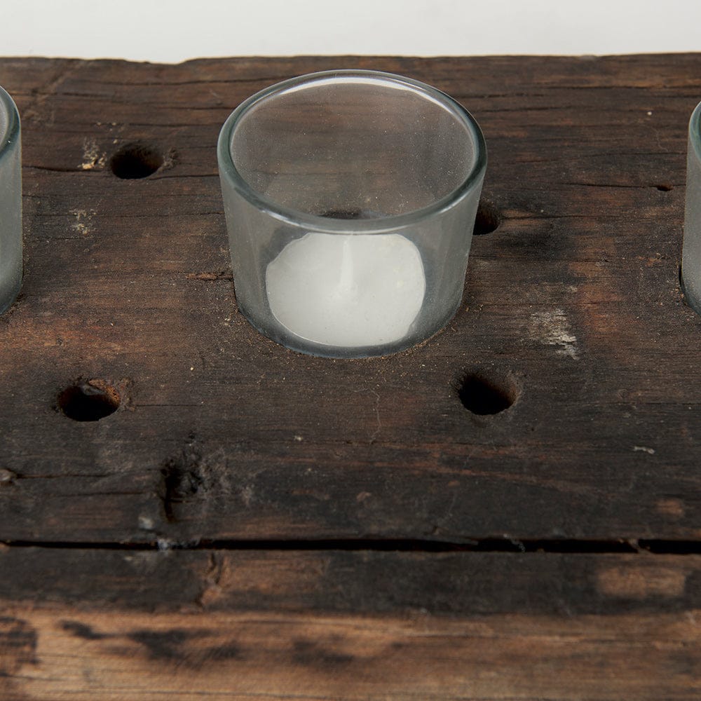 Mercana - Lakara Reclaimed Wood Eight Tealight Table Candle Holder - 67526-AB view 7