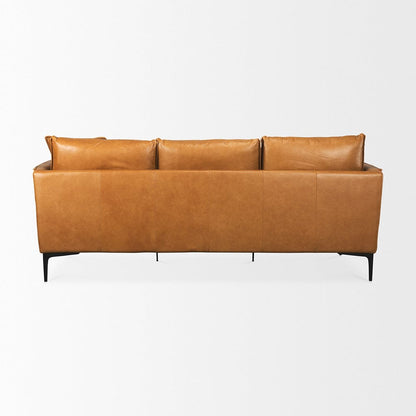 Mercana - Lake Como 85.8L x 36.6W x 32.3H Tan Leather Three Seater Sofa - 69689 view 3