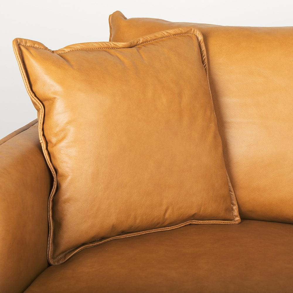 Mercana - Lake Como 85.8L x 36.6W x 32.3H Tan Leather Three Seater Sofa - 69689 view 7