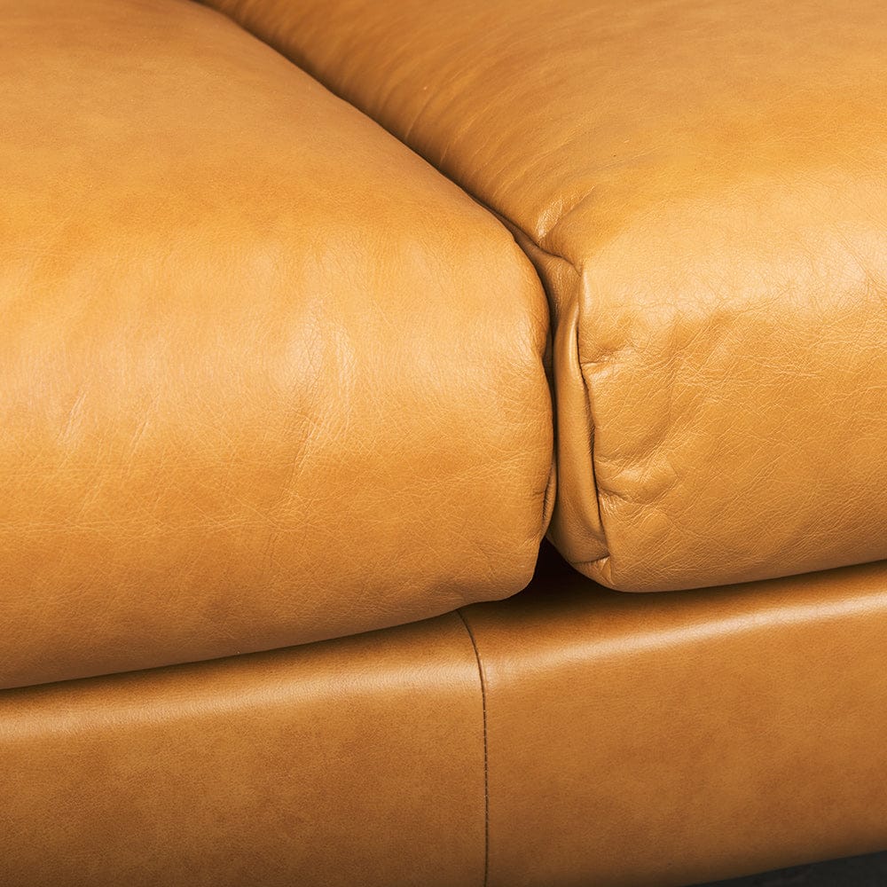 Mercana - Lake Como 85.8L x 36.6W x 32.3H Tan Leather Three Seater Sofa - 69689 view 8