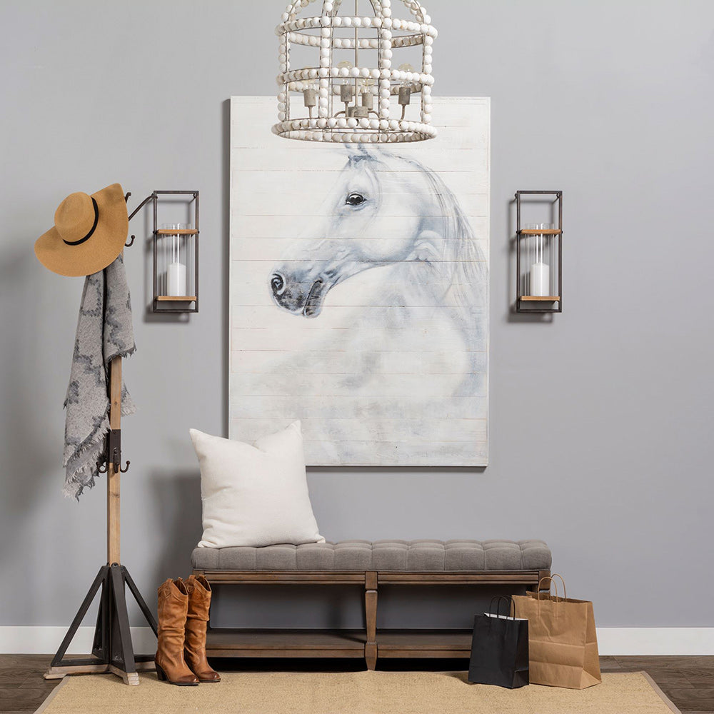 Mercana - Lamda 22 x 75 Black Metal and Light Brown Wood Coat Rack - 68000_CLOSEOUT view 3