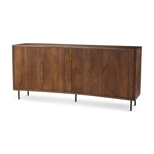 Mercana - Lance 70.0L x 15.0W x 32.0H Medium Brown Solid Wood Sideboard - 69960 view 1