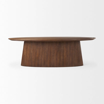 Mercana - Lance 94"L x 50"W x30"H Medium Brown Solid Wood Oval Dining Table - 69961-AB view 2