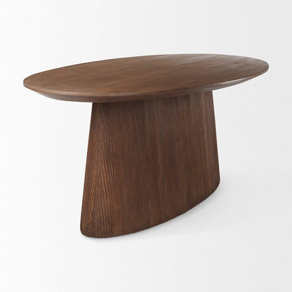 Mercana - Lance 94"L x 50"W x30"H Medium Brown Solid Wood Oval Dining Table - 69961-AB view 4