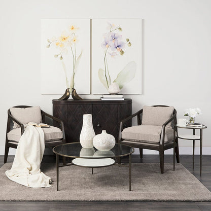 Mercana - Landon 25.6L x 29.1W x 30.5H Dark Brown Wood W/ Gray Fabric Seat and Cane Back Accent Chair - 69353 view 12