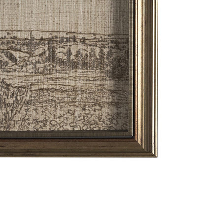 Mercana - Landscape with an Oak Tree by Hercules Segers a Hand Embellished Framed Decograph Art Print - 15819 view 3