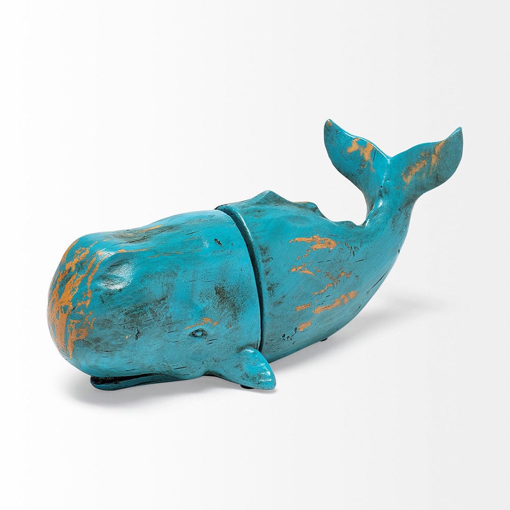 Mercana - Langdon 10L x 5W Blue Polyresin Whale Bookends (Set of 2) - 57366_CLOSEOUT view 3