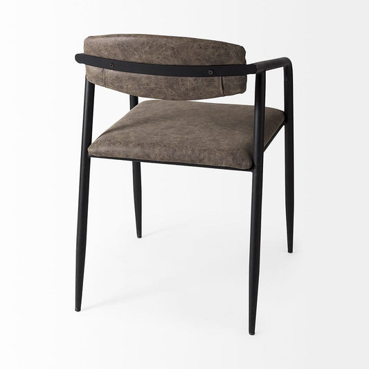 Mercana - Langston Brown Faux-Leather Seat Black Iron Frame Dining Chair (Set of 2) - 67617 view 2