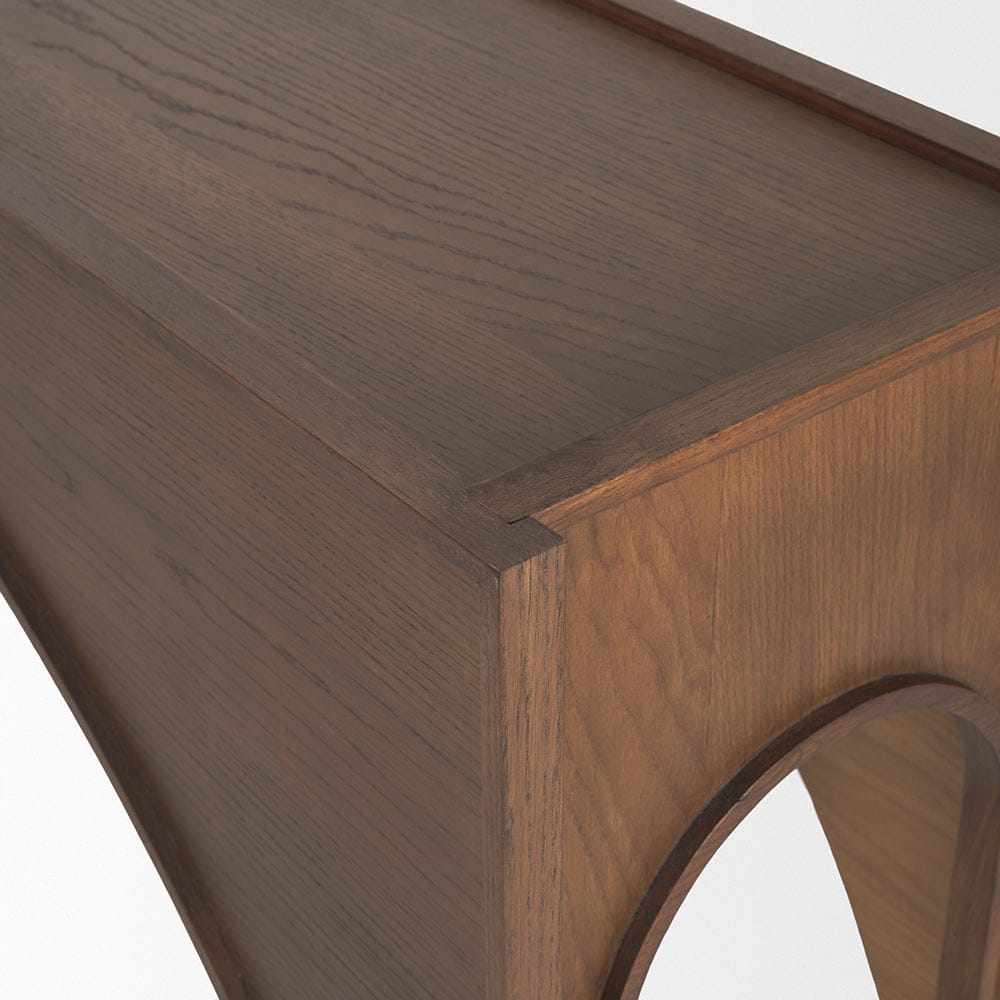 Mercana - Laraya Dark Brown Wood Arched Console Table - 70733 view 6