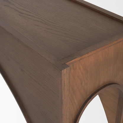 Mercana - Laraya Dark Brown Wood Arched Console Table - 70733 view 6