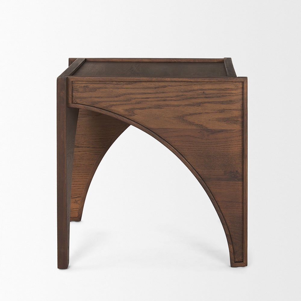Mercana - Laraya Medium Brown Wood w/ Arches End Table - 70641 view 2