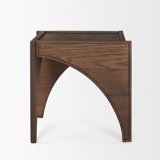 Mercana - Laraya Medium Brown Wood w/ Arches End Table - 70641 view 2