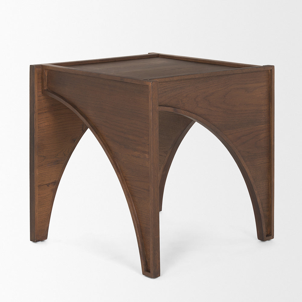 Mercana - Laraya Medium Brown Wood w/ Arches End Table - 70641 view 3