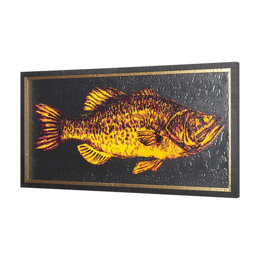 Mercana - Largemouth Bass Orange by Mercana Studio a Hand Embellished Textured Framed Art Print - 14441 view 2