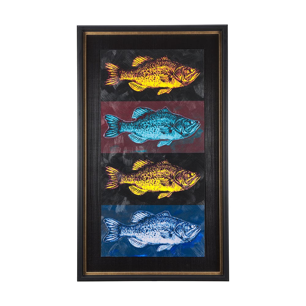 Mercana - Largemouth Bass Print 4 in 1 by Mercana Studio a Hand Embellished Textured Framed Art Print - 14440 view 1