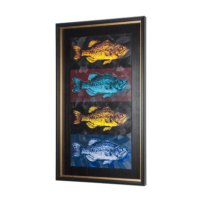 Mercana - Largemouth Bass Print 4 in 1 by Mercana Studio a Hand Embellished Textured Framed Art Print - 14440 view 2