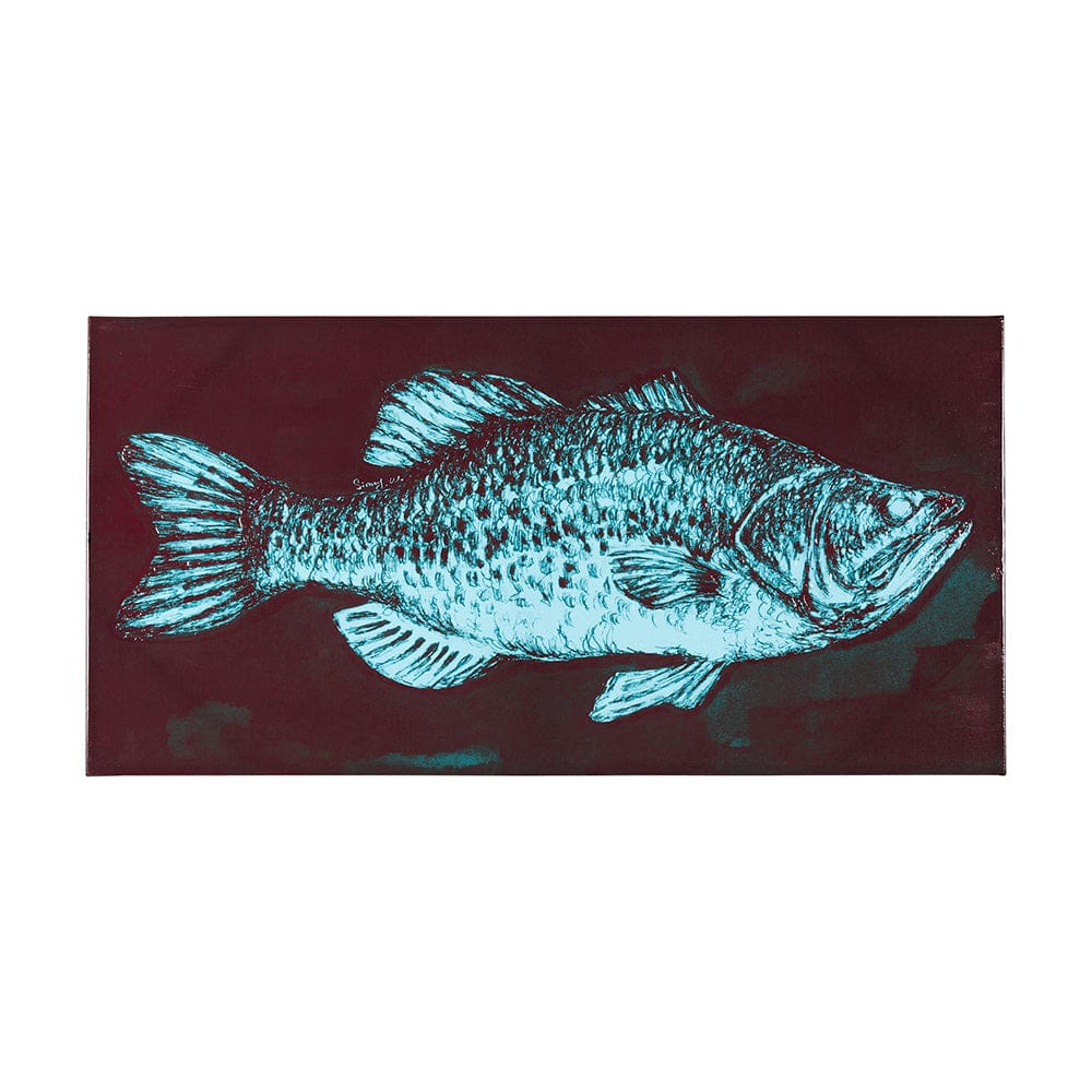 Mercana - Largemouth Bass Turquoise by Mercana Studio a Hand Embellished Textured Canvas - 102343-L view 1