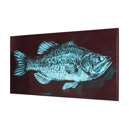 Mercana - Largemouth Bass Turquoise by Mercana Studio a Hand Embellished Textured Canvas - 102343-L view 2