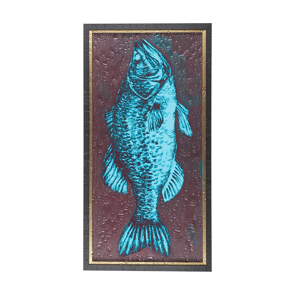 Mercana - Largemouth Bass Turquoise by Mercana Studio a Hand Embellished Textured Framed Art Print - 14442 view 8