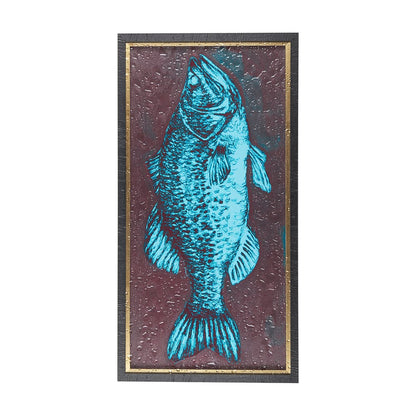 Mercana - Largemouth Bass Turquoise by Mercana Studio a Hand Embellished Textured Framed Art Print - 14442 view 8