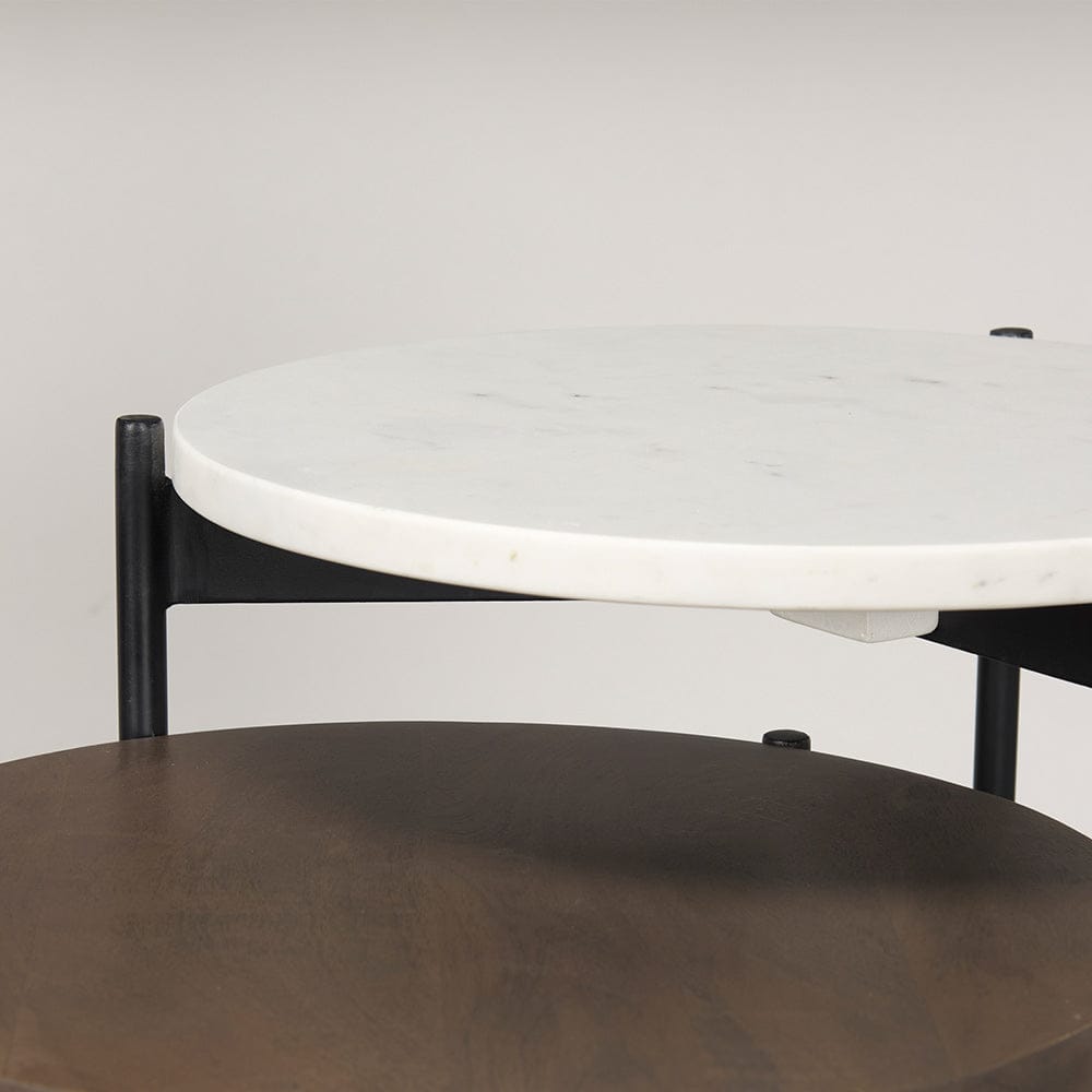 Mercana - Larkin Marble & Dark Brown Wood Tabletop Nesting End/Side Tables - 70170 view 7