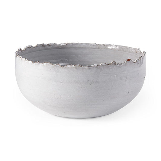 Mercana - Larsen 13L x 13W White Ceramic Large Decorative Bowl - 68909 view 1