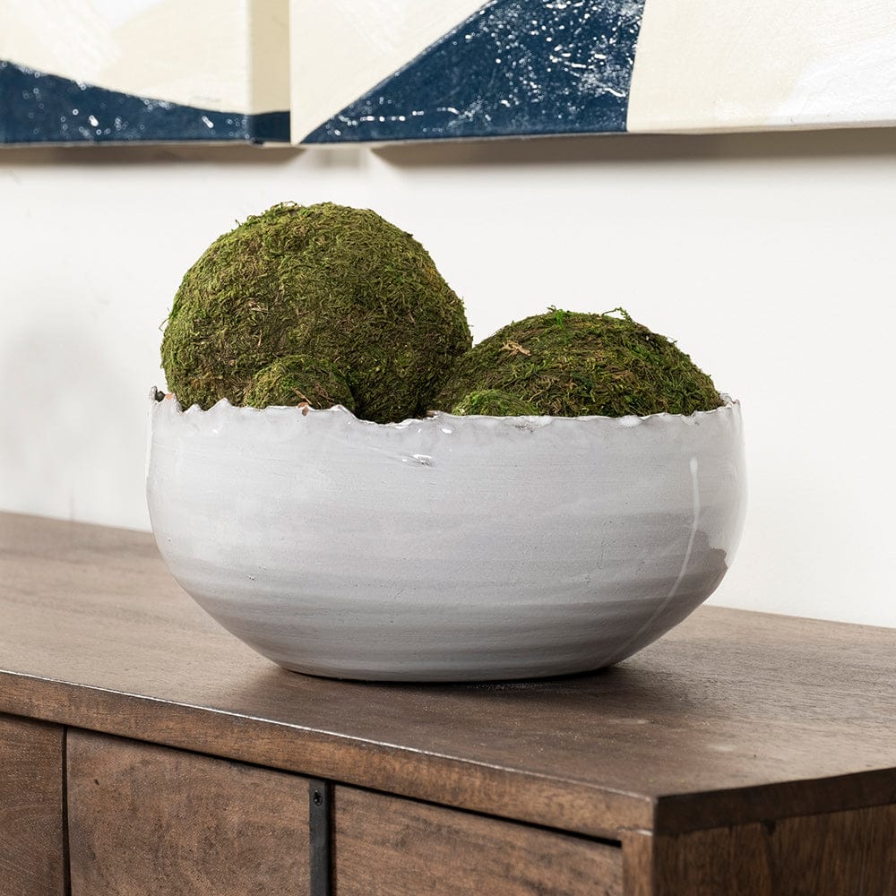 Mercana - Larsen 13L x 13W White Ceramic Large Decorative Bowl - 68909 view 4