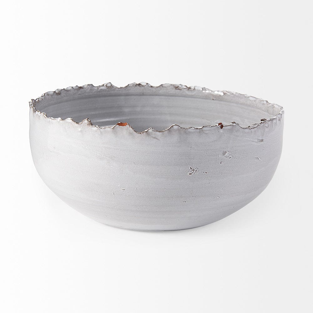 Mercana - Larsen 13L x 13W White Ceramic Large Decorative Bowl - 68909 view 5