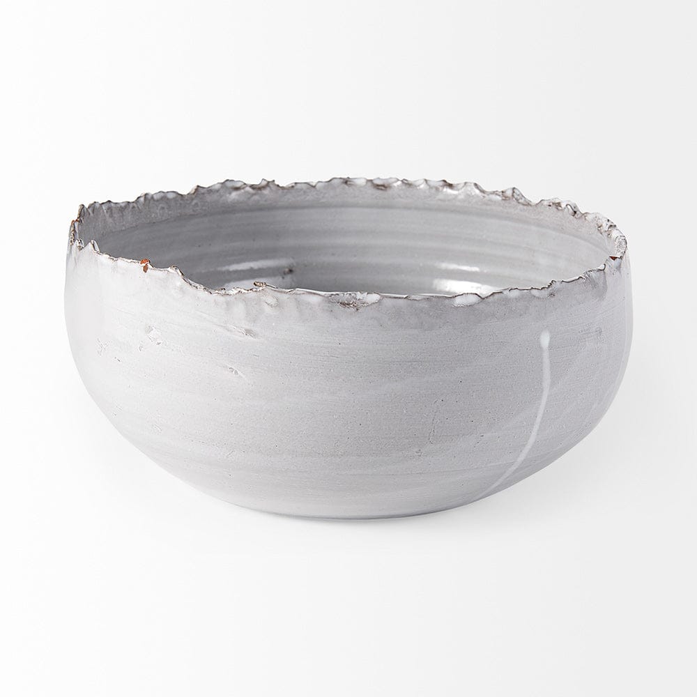 Mercana - Larsen 13L x 13W White Ceramic Large Decorative Bowl - 68909 view 6