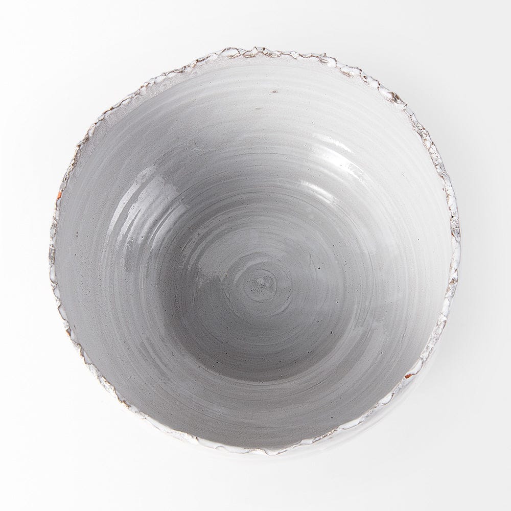 Mercana - Larsen 13L x 13W White Ceramic Large Decorative Bowl - 68909 view 7