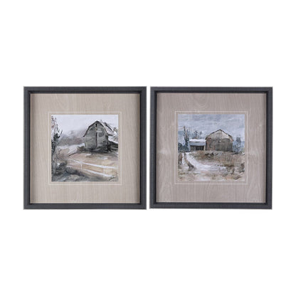 Mercana - Late Autumn in Countryside I by Mercana Studio Hand Embellished Framed Art Print Matted under Glass - 14242 view 9