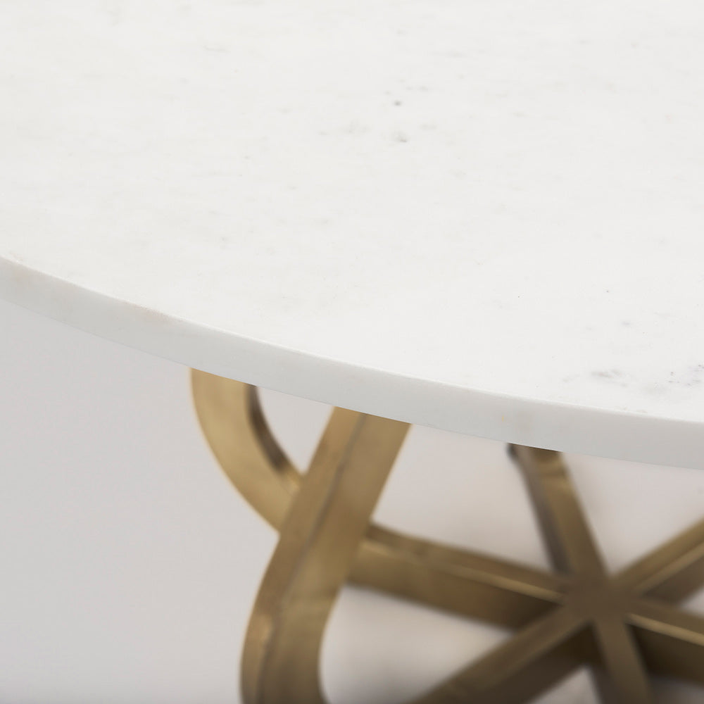 Mercana - Laurent 48" Marble Top Gold Metal Base Dining Table - 68238-AB view 2