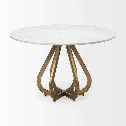 Mercana - Laurent 48" Marble Top Gold Metal Base Dining Table - 68238-AB view 5