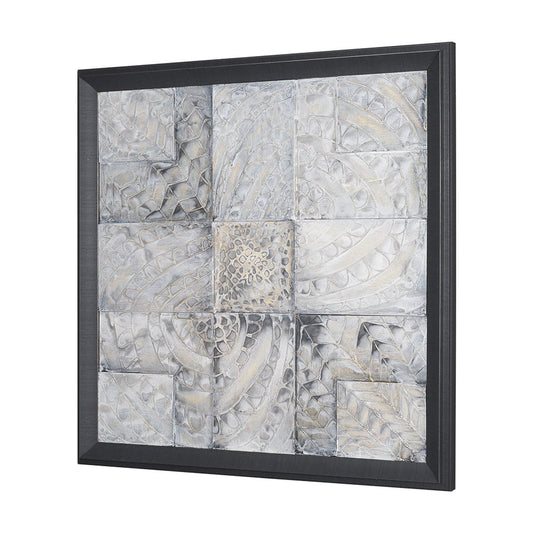 Mercana - Layered Alloy II by Studio M a handmade Original 3D Textured Framed Artwork - 15595 view 2