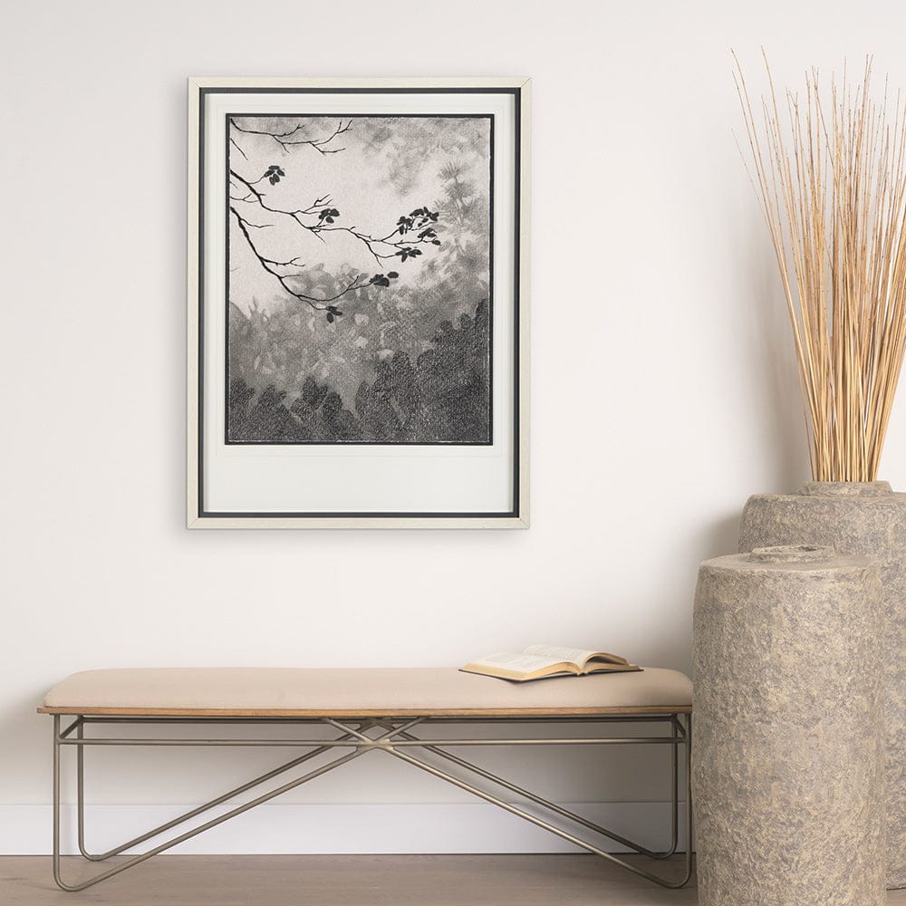Mercana - Leafy Shade I by Mercana Studio a Hand Embellished Textured Framed Art Print Matted under Glass - 14873 view 8
