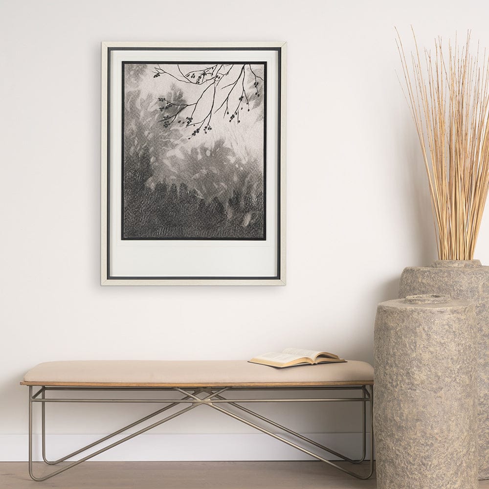 Mercana - Leafy Shade II by Mercana Studio a Hand Embellished Textured Framed Art Print Matted under Glass - 14874 view 8
