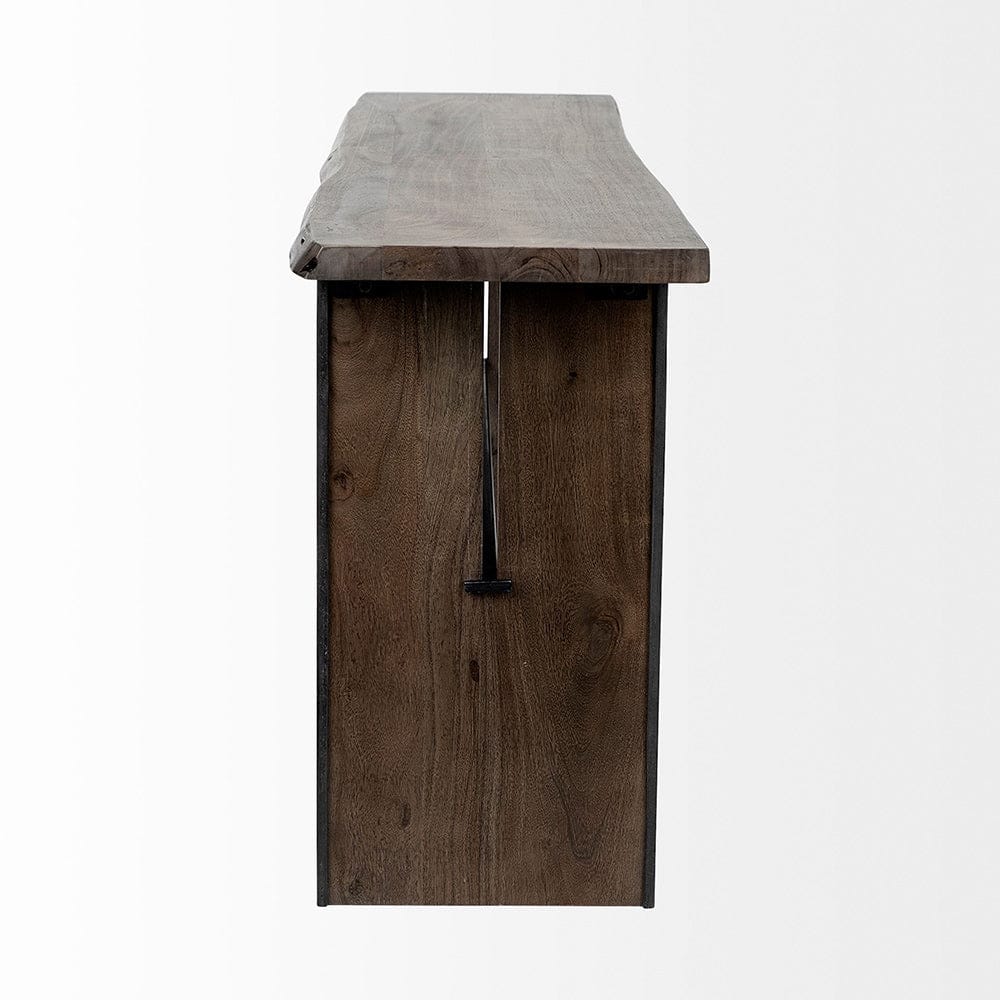 Mercana - Ledger II 70L x 17W x 30H Live-Edge Wooden Brown Console Table - 68243 view 2