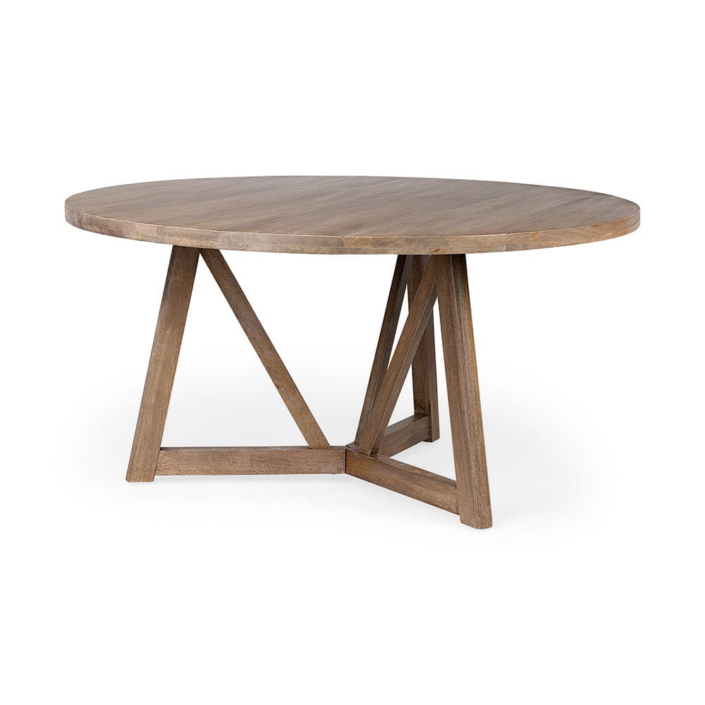 Mercana - Legolas I 60" Round Brown Solid Wood Top & Base Dining Table - 68463 view 1