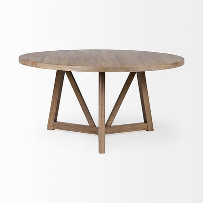 Mercana - Legolas I 60" Round Brown Solid Wood Top & Base Dining Table - 68463 view 2