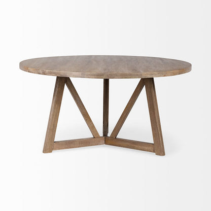 Mercana - Legolas I 60" Round Brown Solid Wood Top & Base Dining Table - 68463 view 3