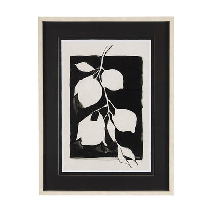 Mercana - Lemon Branch Silhouette by Mercana Studio Hand Embellished Framed Art Print Matted under Glass - 14673 view 1