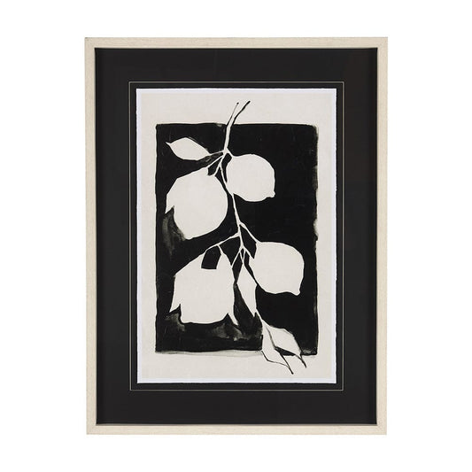 Mercana - Lemon Branch Silhouette by Mercana Studio Hand Embellished Framed Art Print Matted under Glass - 14673 view 1