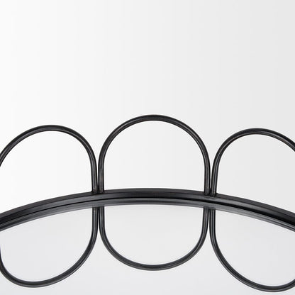 Mercana - Lenore Round Metal/Mirror Tray Black (Set of 2) - 70550 view 4