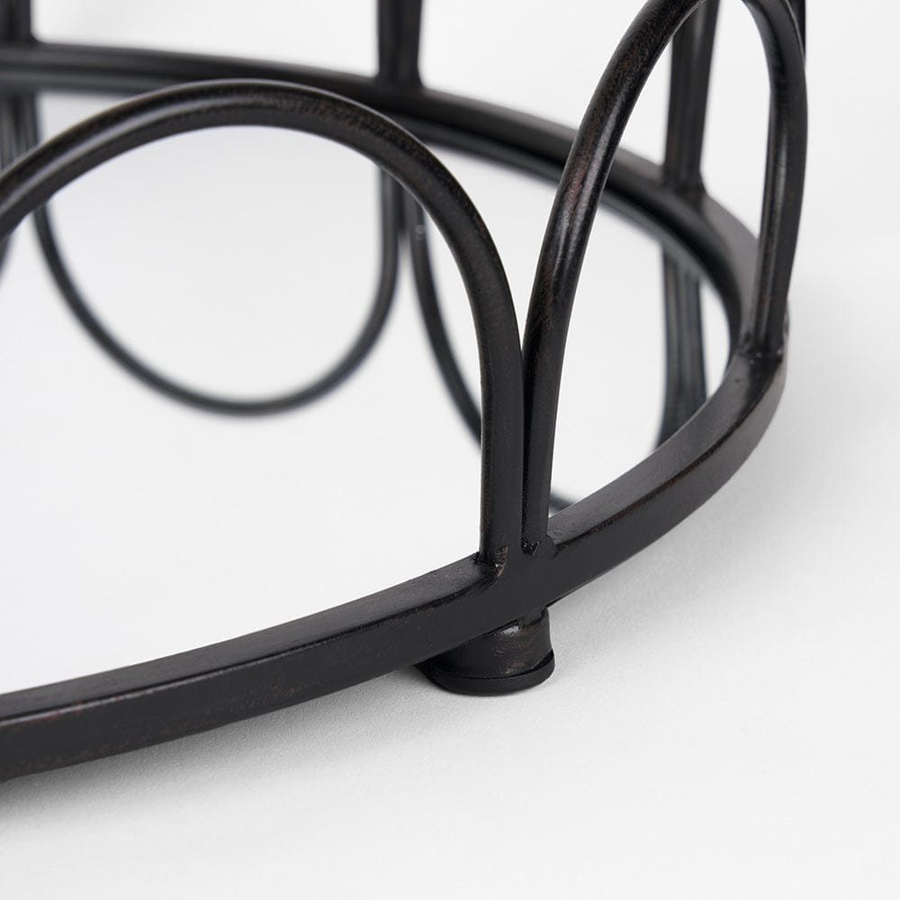 Mercana - Lenore Round Metal/Mirror Tray Black (Set of 2) - 70550 view 6