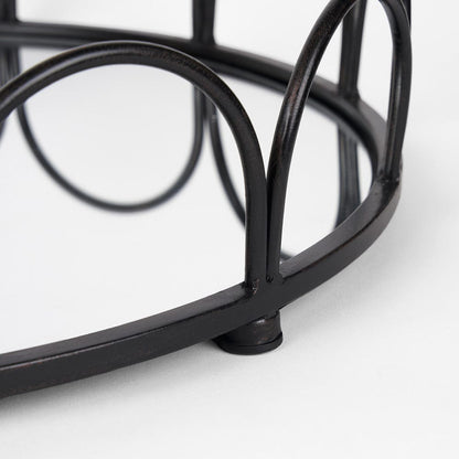 Mercana - Lenore Round Metal/Mirror Tray Black (Set of 2) - 70550 view 6