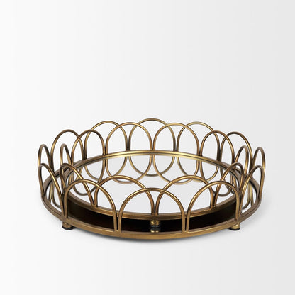Mercana - Lenore Round Metal/Mirror Tray Gold (Set of 2) - 70549 view 3