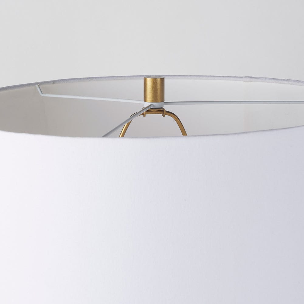 Mercana - Leo 18.0L x 18.0W x 31.0H Gold Hammered W/White Fabric Shade Table Lamp - 70055 view 3