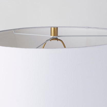 Mercana - Leo 18.0L x 18.0W x 31.0H Gold Hammered W/White Fabric Shade Table Lamp - 70055 view 3